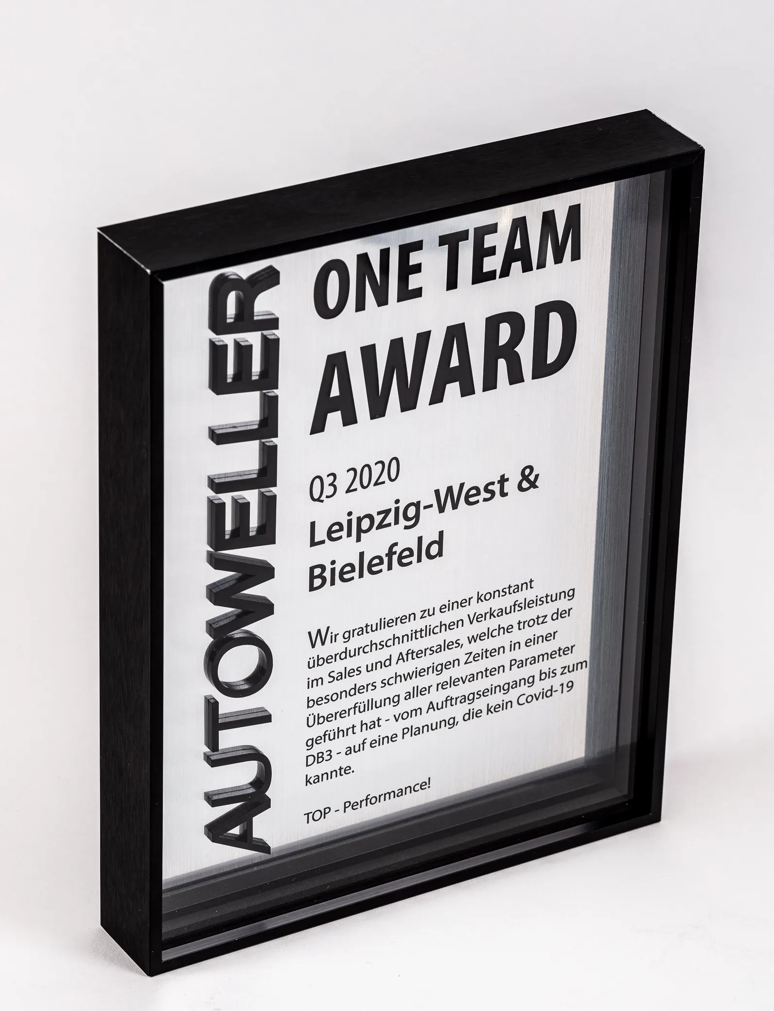 MitarbeiterInnen-Award/Autohaus Weller, 3D-Rahmenaward